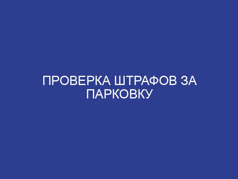 Проверка штрафов за парковку