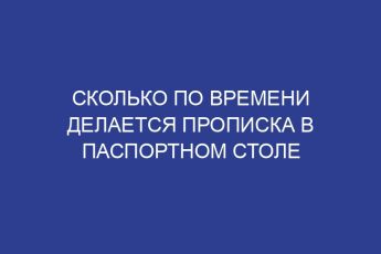 Сколько по времени делается прописка в паспортном столе